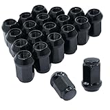 Torquizo 20pcs 1/2-20 Lug Nuts Replacement for 1987-2018 Jeep Wrangler JK, 2002-2012 Jeep Liberty, 1993-2010 Jeep Grand Cherokee - Black Lug Nuts Closed End Solid 1.38