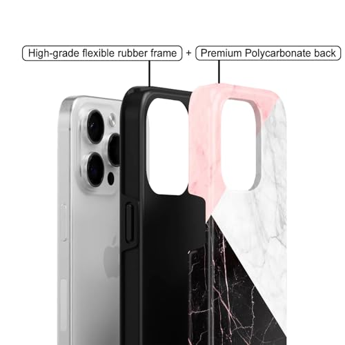 Image of COLORflow Back Cover Compatible with iPhone 11 | Beautiful Black White Pink Marble | Designer Printed Glossy Armoured Bumper Back Cover Compatible with iPhone 11