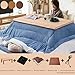 Japanese Kotatsu Table Set with Heated Blanket, 4-Piece Winter Table Stove & Foot Warmer, Cozy Home Essential for All Seasons (Dark Brown)