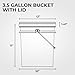 3.5-Gallon White Bucket Pail Container with Lid | Food Grade | Heavy-Duty Extra Durable | Metal Handles with Plastic Grip for Easy Carrying | Multi-Use | Easy Stack and Store | BPA Free - 1 Pack