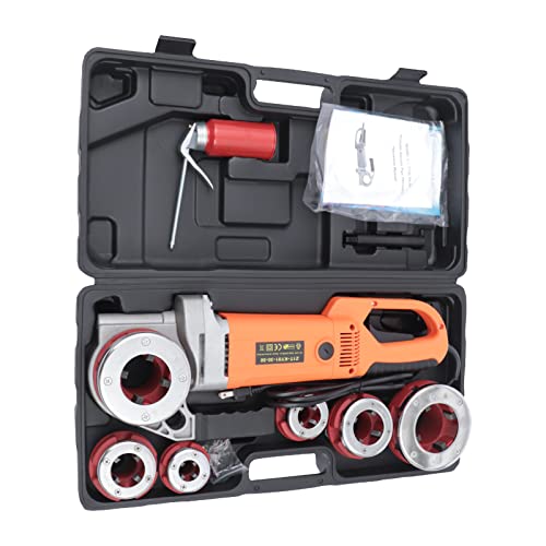 Electric Pipe Threader Kit with 6 Dies and Case