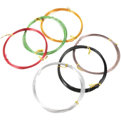 NUOBESTY Fil De Formation Pour Bonsaï En Aluminium 1,0 Mm x 5 M, Kit 6 Pièces Couleurs Assorties Pour Modelage Et Support De Plantes D’intérieur Et Extérieur