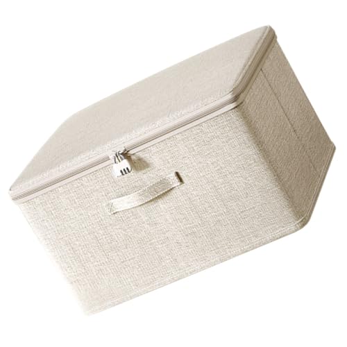 Boîte de rangement pliable beige pour armoire : coffre sécurisé à code - 2