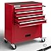 Produktbild Arebos Werkstattwagen 4 Fächer + großes Fach für Werkzeug Kratzfeste Oberfläche | inkl. Antirutschmatten | kugelgelagerte Schubladen Interlock-System | 2 Rollen mit Feststellbremse | Rot