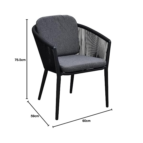 OUTLIV. Monet Diningsessel Aluminium Rope Schwarz