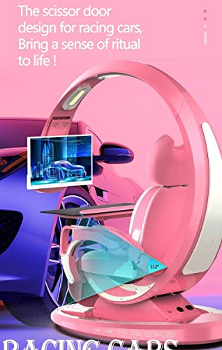 コンピューター コックピット ゲーム ボス オフィス チェア ゲーミング 人間工学に基づいた PC マッサージ ランバー付き(B) [4]