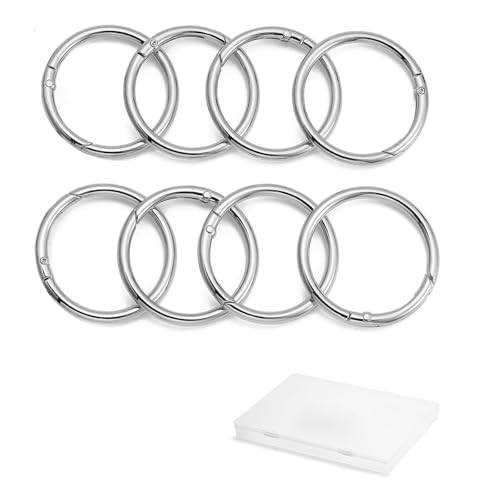 Image of DEVPSISR 15pcs Trigger Spring O Rings Round,Metal Keychain Ring Round Carabiner Clips for Keyrings Buckle, Bags,Purses
