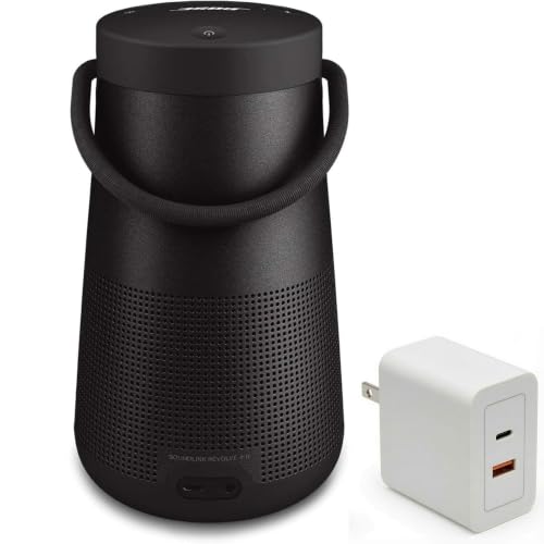 Bose SoundLink Revolve+ (Series II) Bluetooth Speaker Bundle with Fast Charger, Portable Speaker with Mic, Wireless, Water Resistant with 360 Degree Sound, Long Lasting Battery and Handle, (Black) - image 1