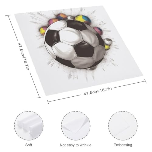 Servilletas De Tela Con Estampado De Fútbol Pack De 4 miniatura 2