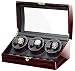 JWCN Remontoir De Montre Automatique pour 6 Montres + 7 Rangements Coque en Bois Piano Peinture Extérieur Moteur Silencieux Fit Lady and Man Watches,ré,Uptodate