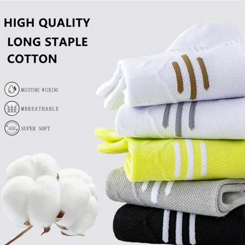 Men's Running Ankle Socks- Athletic Low Cut Anti-blister Moisture Wicking Cotton Socks,Size 9-12,5 Pairs2