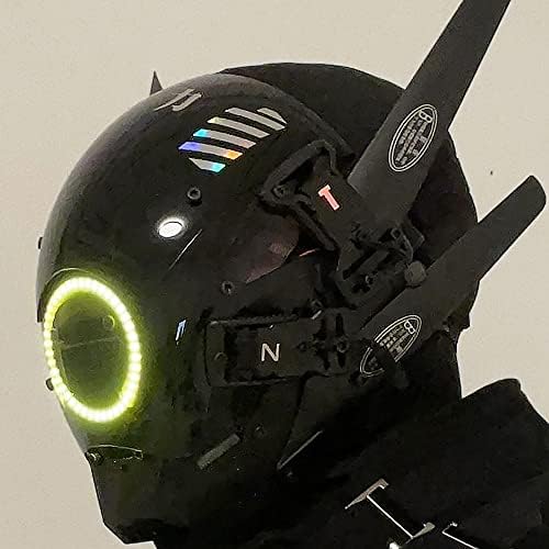 YYINYUAN Cyberpunk Cosplay Mask, Antenna Futuristic Techwear Cyber