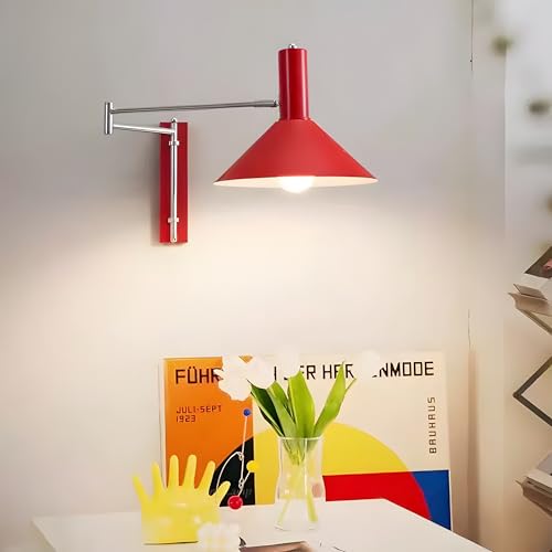 Lámpara de pared moderna con brazo oscilante e interruptor para dormitorio 2