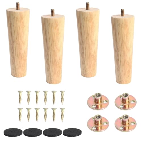 Patas de madera para muebles Zythrem de 15 cm en madera maciza para renovar sofás 2