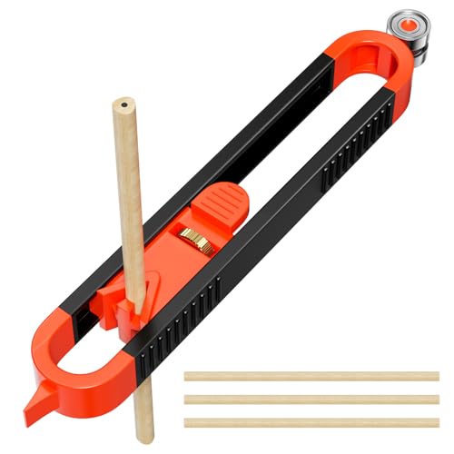 Labmilon Konturenlehre, Anreißwerkzeug, Contour Gauge mit 3 Bleistift, Profil-Anreißlineal, Konturlehre Holzbearbeitung Werkzeug, Profil Markierungswerkzeug, Profillehre zum Messen von Holz