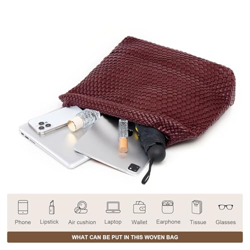 Image of MELOLILA Large Woven Tote Bag for Women Weave Purse Woven Leather Handbag