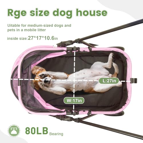 Capacidade 20% maior, carrinho Wedyvko Dog para animais de estimação médios/pequenos com sacos e dis