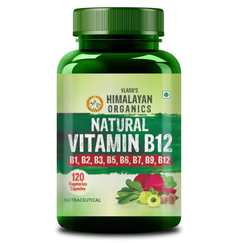 Vlado's Himalayan Organics Plant Based Vitamin B12 Supplement | B1,B2,B3,B5,B6,B7,B9,Moringa| Boost Energy Level | For Memory, Brain, Heart & Nervous