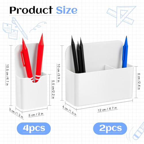 6 Stück Magnetischer Stiftehalter, Stifthalter Magnetisch, Magnet Ablage Whiteboard Stifthalter Zubehör, Magnetisch Markerhalterung Aufbewahrungsbox für Schule, Büro, Kühlschrank (Mehrfarbig)