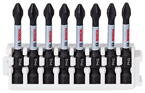 Puntas Bosch Professional 8 uds. Punta de Atornillar Cruceta (Impact Control, PH2 Bits, Longitud 50 mm, Pick and Click, Accesorio...
