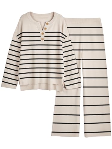 Image of LILLUSORY Women's 2 Piece Lounge Sets Oversized Slouchy Matching Cozy Knit Sets