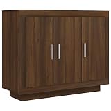 vidaXL Aparador Armario Auxiliar Alacena Mesa Consola Entrada Pasillo Vestíbulo Recibidor Mueble Madera Contrachapada Color Roble Marrón 92x35x75 cm