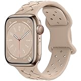 [KANOYO] コンパチブル Apple Watch バンド エコな竹編みシリコン製の Watch バンド アップルウォッチ バンド49mm 46mm 45mm 44mm 42mm 41mm 40mm 38mm あっぷるうぉっち シリコン交換ベルト 通気性がよく快適 耐衝撃 防汗 防水 Ultra2/Ultra 10 9 8 7 6 5 4 3 2 1 SE 対応バンド(49/46/45/44/42mm,ピンクの砂)