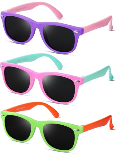 Image of BEALER Kids Polarized Sunglasses for Girls Boys UV Protection Sun Glasses Flexible Rubber TPEE Shades for Children Age 3-9