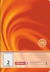 BRUNNEN Schulheft Premium Vivendi | A5, Lineatur 2, 16 Blatt, orange