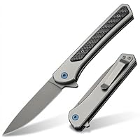 Hision Premium EDC Klappmesser mit Carbonfaser-Griff & 8Cr13MoV Klinge – Robustes Taschenmesser für Camping, Survival & Wandern – Leichtes Faltmesser mit Frame Lock & Pocket Clip