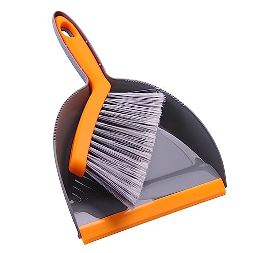 Yardenfun Mini Broom and Dustpan Cleaning Portable Desktop Tools for Efficient Home Cleaning Gray and Orange for Spaces