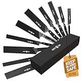 Chef Sac Knife Edge Guards | Universal Blade Cover & Professional Protector | Durable BPA-Free ABS Plastic | Gentle Non-Scratch Felt Lining (10-Pack)