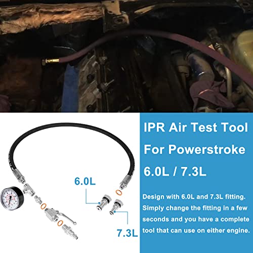 Camoo For Ford 6.0L-7.3L Powerstroke High Pressure Oil System Ipr Air Test Tool Special Kit With 6.0 Icp Fitting & 7.3 Icp Fitting, Gauge Air Meter #TOP1