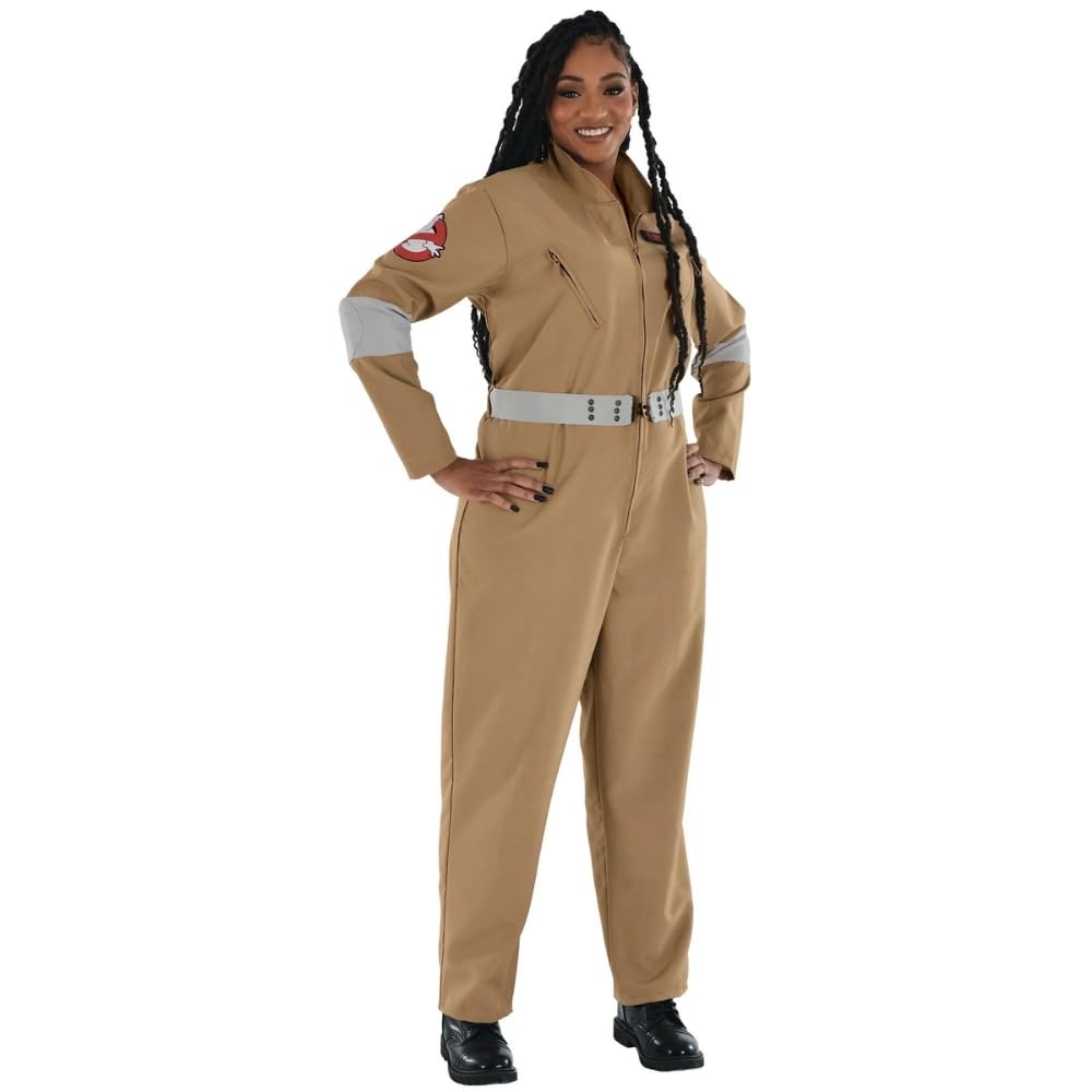Classic Ghostbusters Jumpsuit with Belt - 1 Set, Perfect for Halloween