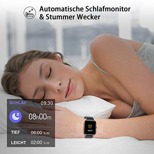 Popglory Smartwatch, fitnesstracker met bloeddrukmeting, fitnesshorloge met hartslagmeter, slaapmonitor, IP67 waterdicht… - Image 6