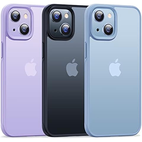 CASEKOO Armor Shockproof designed for iPhone 14 Case 2022/iPhone 13 Case 2021, [Military Grade Protection] [Drop-Proof Grip] Matte Translucent Sturdy Hard PC, Soft TPU Phone Cover 6.1 inch, Blue Cover
