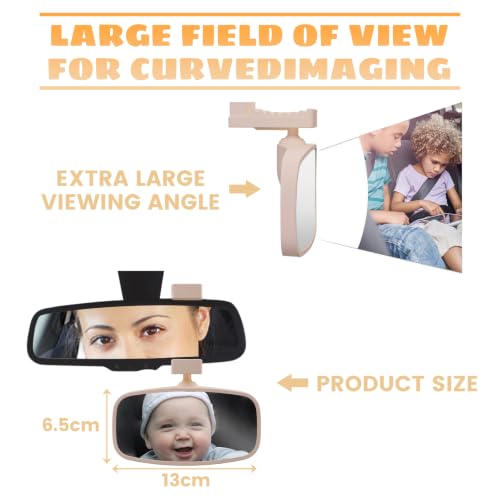 Image of 360 Baby Car Mirror, Shatterproof Rear-Facing Seat View (2 Pack)