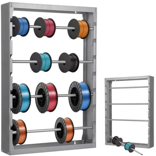 Wire Spool Rack Wall Mounted,Cold-Rolled Steel Wire Spool Holder with 4 Adjustable Rods,Cable Dispenser Heavy Steel Cable Roller Display Holder Distribution for Electrical Industrial Retail Display