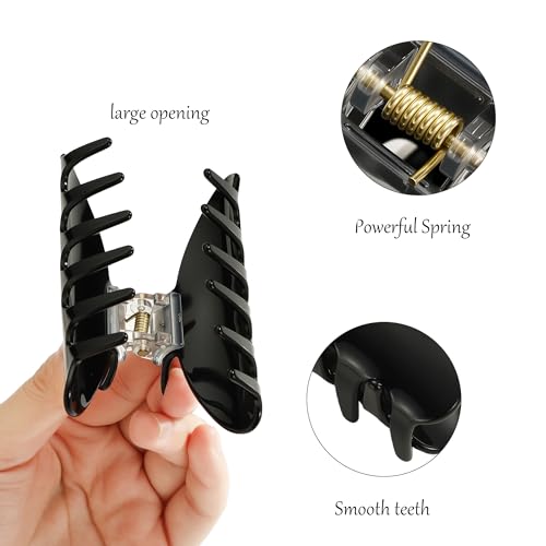 Image of CWJCYTNSN 2 PCS Hair Claw Clips for Women Non-slip Black White Claw Clips for Thick Thin Hair Stylish K Hair Clips Elegant Hair Accessory Girls