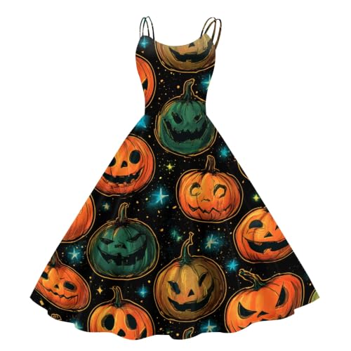 Vestido de Halloween retro de falda amplia para un look temático sin disfraces calurosos