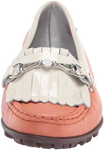 Marc Joseph New York Womens Leather Made in Brazil Lexington Golf Shoe, Salmon Tumbled Grainy, 7 | Image 1