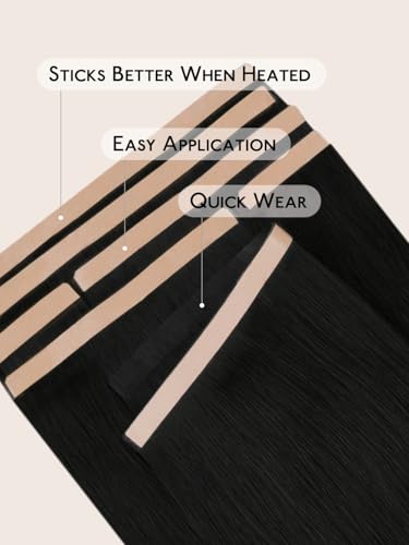 Image of WENNALIFE Multi-Piece Tape in Hair Extensions Human Hair, Tape in Weft