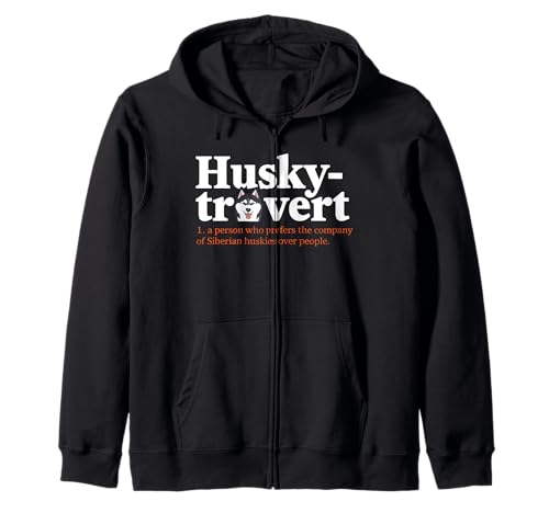 Husky-trovert Husky Siberiano Humor Definición Introvertido Sudadera con Capucha