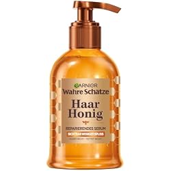Garnier True Treasures Hair serum for split or brittle hair, repairing serum with acacia honey for more shine and suppleness, heat protection up to 230°C, honey treasures, 1 x 115 ml