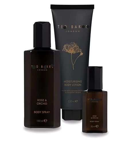 New T.Baker Rose And Orchid Body Bundle For Wome, Body Spray 50ml +150ml and Rose And Orchid Body Lotion 250ml