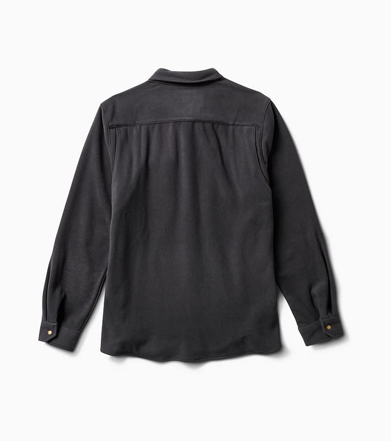 Roark Men's Diablo Polar Fleece Long Sleeve Flannel Shirt, Charcoal, S2