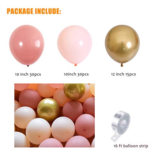 Beaumode Diy Boho Dusty Rose Blush Balloon Garland Arch Kit For Baby Shower Girls Birthday Bridal Shower Backdrop Party Balloon Decoration (Dusty Pink) #TOP4