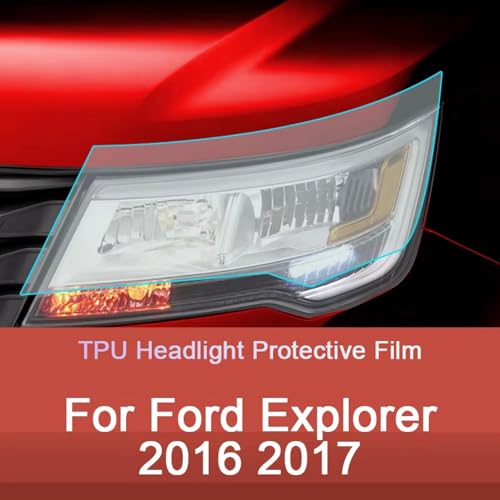 Autocollant en TPU noir transparent pour phare Ford Explorer 2016 2017