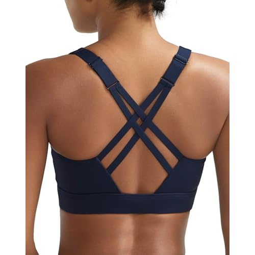 RUNNING GIRL Sports Bras for Women High Support,High Impact Molded Cup Sports Bra Adjustable Strappy Back Running Workout Bra with Sewn in Pads(WX3188