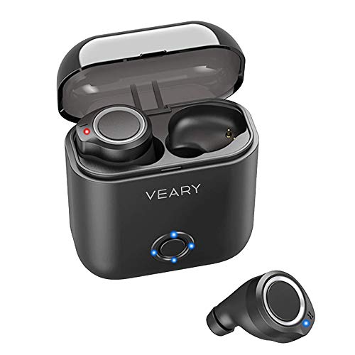 Bluetooth Headphones Wireless Earbuds TWS Stereo Headphones in Ear Built in Mic Earphones Waterproof Premium Sound with Deep Bass for Sport Black